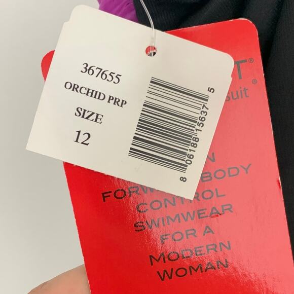 Magic Suit by Miraclesuit Swimsuit One Piece Swimwear Orchid Womens Size 12 New - Picture 12 of 15